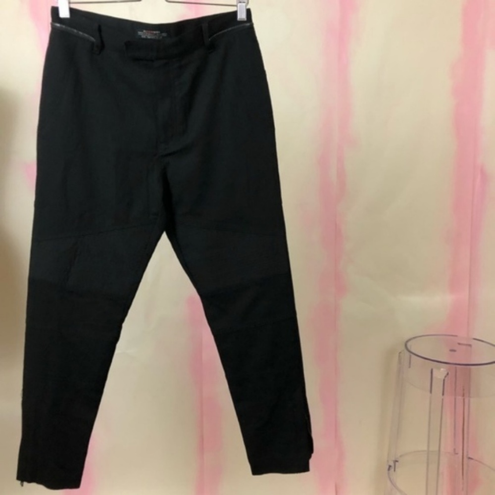 AllSaints Alloy Trouser Moto Zipper Flat Front Qui - Picture 3 of 8